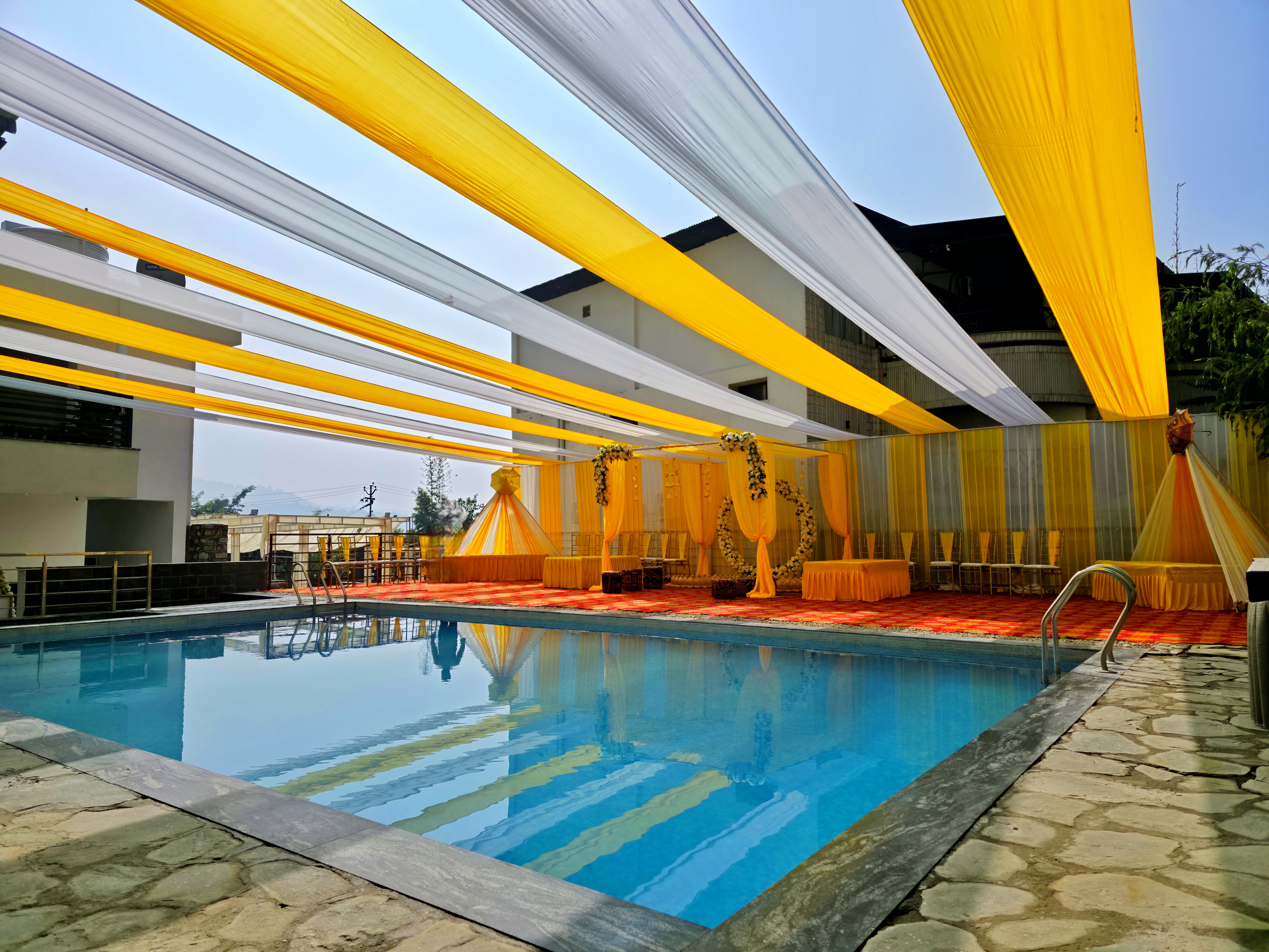 Poolside Haldi Decor Jim Corbett