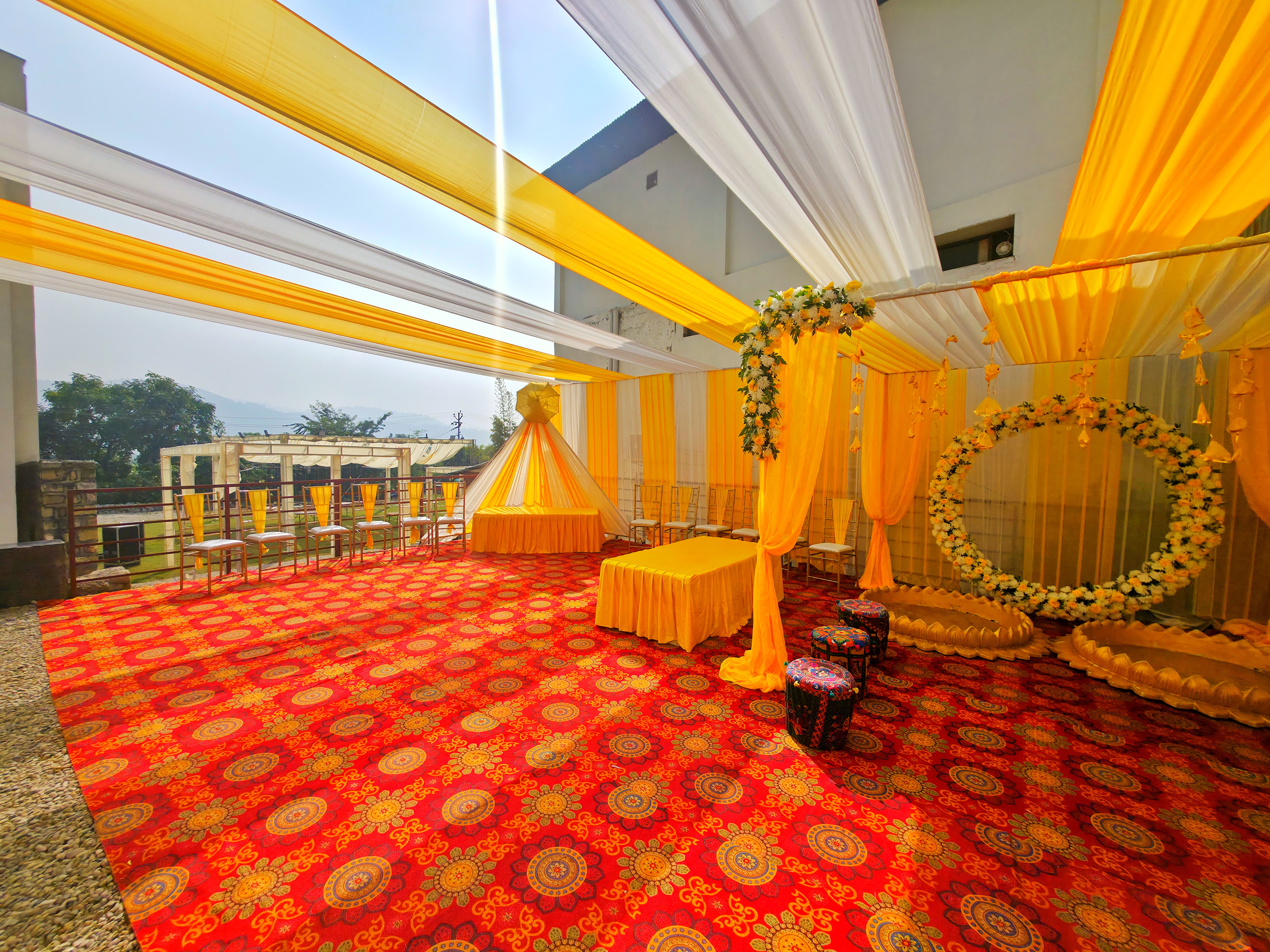 Vibrant Haldi Wedding Setup